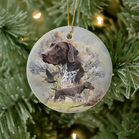 Duitse Shorthaired Pointers Keramisch Ornament (Boom)