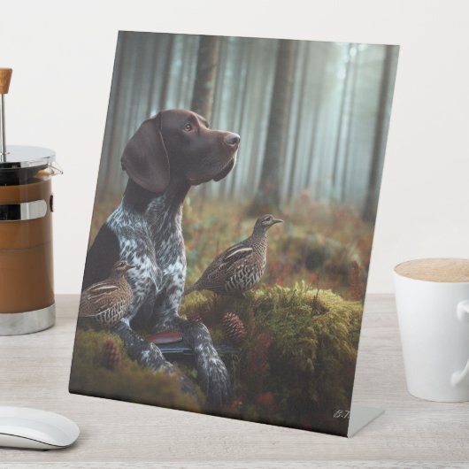 Duitse Shorthaired Pointers Reclamebord Met Voetstuk (Insitu)