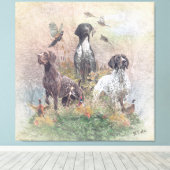 Duitse Shorthaired Pointers (SAP), een jachtfauna Canvas Afdruk (Insitu (Houten vloer))