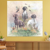 Duitse Shorthaired Pointers (SAP), een jachtfauna Canvas Afdruk (Insitu (Woonkamer))
