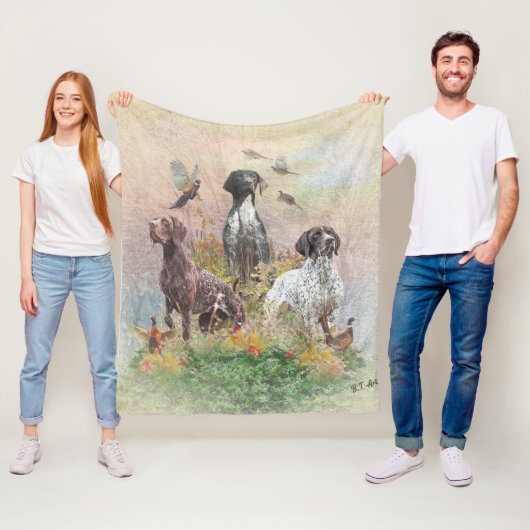 Duitse Shorthaired Pointers (SAP), een jachtfauna Fleece Deken (In situ)