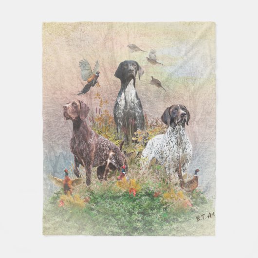 Duitse Shorthaired Pointers (SAP), een jachtfauna Fleece Deken (Voorkant)