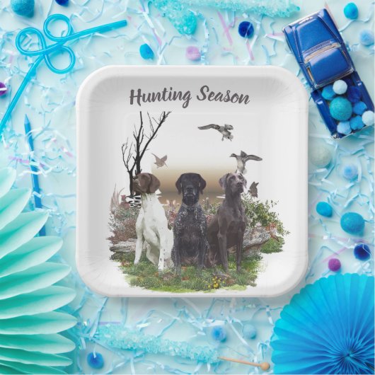Duitse Shorthaired Pointers (SAP), een jachtfauna Papieren Bordje (Feest)