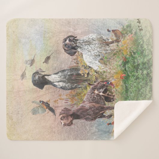 Duitse Shorthaired Pointers (SAP), een jachtfauna Sherpa Deken (Voorkant (horizontaal))