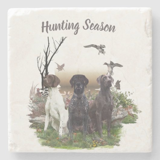 Duitse Shorthaired Pointers (SAP), een jachtfauna Stenen Onderzetter (Voorkant)