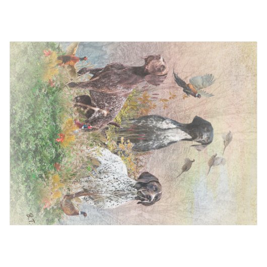 Duitse Shorthaired Pointers (SAP), een jachtfauna Tafelkleed (Voorkant (Horizontaal))