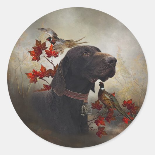 Duitse Shorthaired Pointers (SAP) Ronde Sticker (Voorkant)