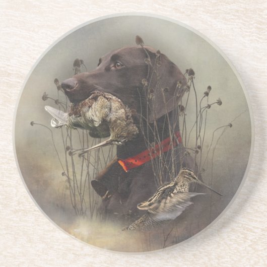 Duitse Shorthaired Pointers Zandsteen Onderzetter (Voorkant)