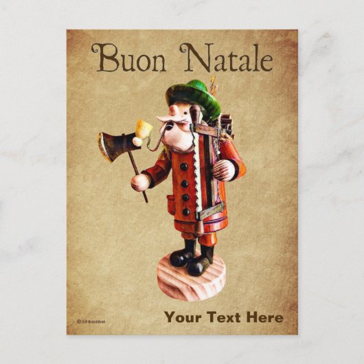 Duitse "Smoker Man" Incense Burner Briefkaart (Voorkant)