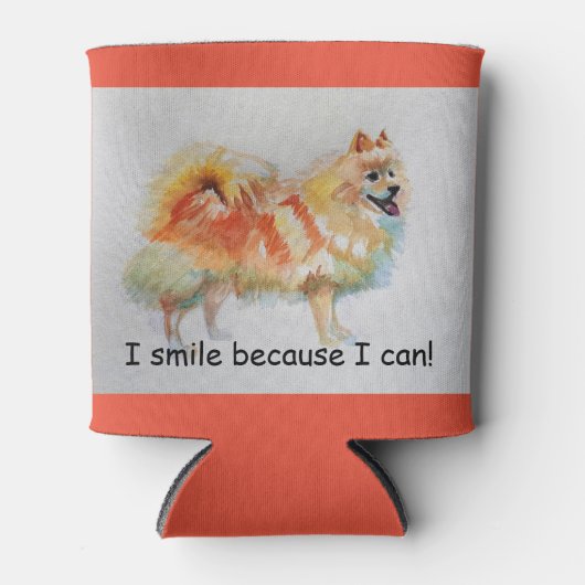 Duitse Spitz hond 'Ik lach omdat ik kan' Kaarten Blikjeskoeler (Voorkant)