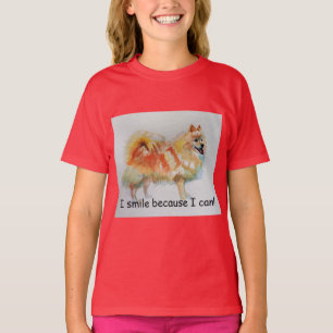 Duitse Spitz hond 'Ik lach omdat ik kan' Kaarten T-shirt