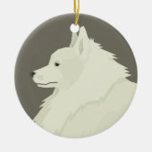 Duitse Spitz Keramisch Ornament (Voorkant)