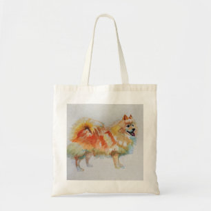 Duitse Spitz Pommeren Waterverf Dog Dogs Tote Bag