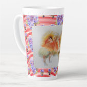 Duitse Spitz Pommeren Waterverf Dog Latte Mok (Linkerhoek)