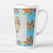 Duitse Spitz Pommeren Waterverf Dog Latte Mok (Rechts)