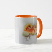 Duitse Spitz Pommerse Waterverf Oranje Mok (Voorkant rechts)