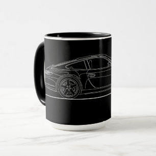 Duitse sportwagen 997 lijntekening mok