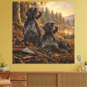 Duitse Staande Draadhar Canvas Afdruk