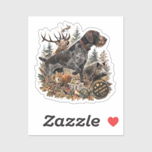Duitse Staande Draadhar Sticker