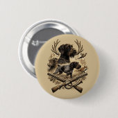 Duitse Staande Draadharige Pointer Ronde Button 5,7 Cm (Voorkant /achterkant)