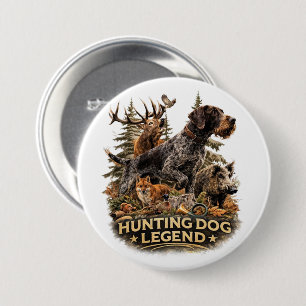 Duitse Staande Hond Draadhaar Ronde Button 7,6 Cm