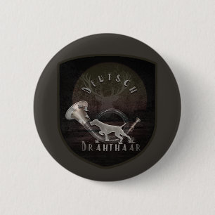 Duitse Staande Hond Drahthaar Ronde Button 5,7 Cm