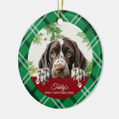 Duitse Staande Hond Eerste Kerstmis Keramisch Ornament (Links)