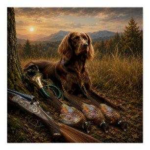 Duitse Staande Hond Lange Haren Jachtgezel Perfect Poster