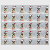 Duitse Staande Hond met Draadhaar Prettig Kerstfe Cadeaupapier (Vlak)