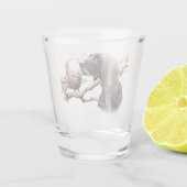 Duitse staande pointer, gsp shot glas (Achterkant)