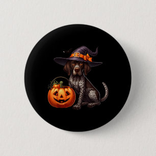 Duitse Staande Pointer Heksen Halloween Ronde Button 5,7 Cm