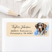 Duitse Staande Pointer Hond Retouradres Etiket (Insitu)