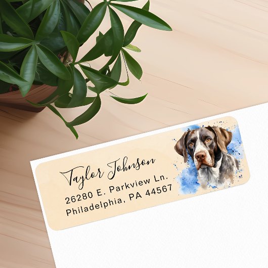 Duitse Staande Pointer Hond Retouradres Etiket