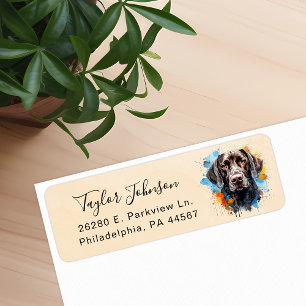 Duitse Staande Pointer Hond Retouradres Etiket
