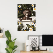 Duitse Staande Pointer In Badkuip Poster (Thuiskantoor)
