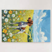 Duitse Staande Pointer Lente Weide Hond Legpuzzel (Horizontaal)