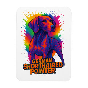 Duitse Staande Pointer Pop Art – Kleurrijk Neon Magneet