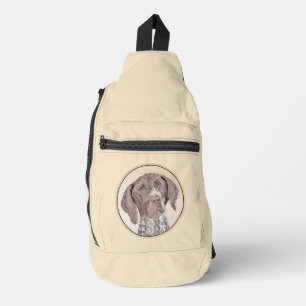 Duitse Staande Pointer Schilderij Originele Kunst Sling Bag