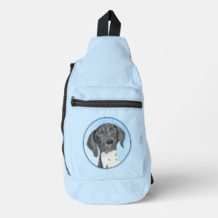 Duitse Staande Pointer Schilderij Originele Kunst Sling Bag