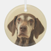 Duitse stengelwijzer voor kerstmis glas ornament (Voorkant)