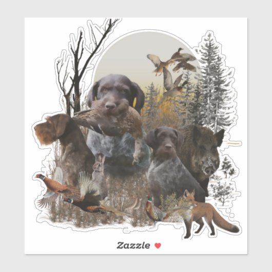 Duitse Sticker Wirehaire Pointer (GWP) (Vel)