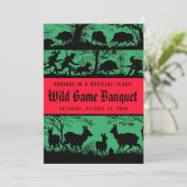 Duitse stijl middeleeuwse feestmaal wild diner kaart (Staand voorkant)