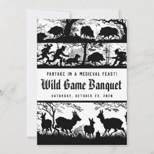 Duitse stijl middeleeuwse feestmaal wild game dine kaart