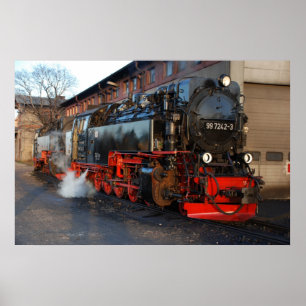 Duitse stoamlocomotief poster