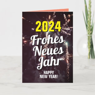 Duitse taal Gelukkig Nieuwjaar 2024 Download Feestdagen Kaart