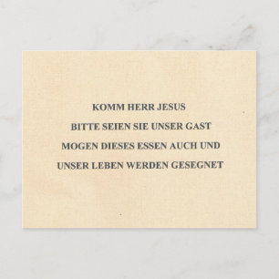 DUITSE TABLE PRAYER BRIEFKAART