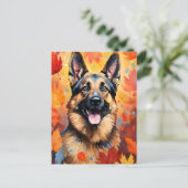 Duitse Thanksgiving herfst Shepherd Briefkaart (Staand voorkant)