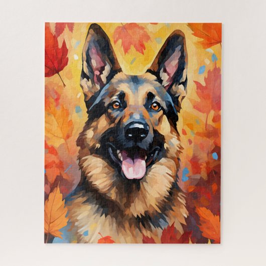 Duitse Thanksgiving herfst Shepherd Legpuzzel (Verticaal)