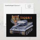 Duitse Tiger 1 Tank Briefkaart (Voorkant / Achterkant)