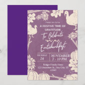 Duitse uitnodiging voor Thanksgiving (Voorkant / Achterkant)